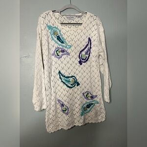 Vintage Diane Von Furstenberg the color Authority crotchet tunic sweater dress